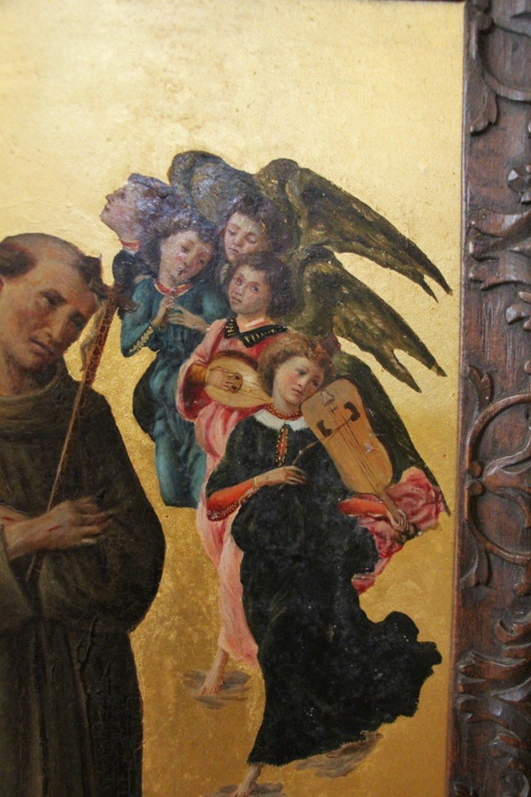 Painting Of Saint Francis Of Assisi With Angels By Sandro Botticelli