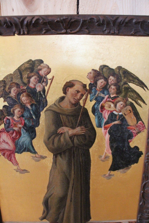 Painting Of Saint Francis Of Assisi With Angels By Sandro Botticelli