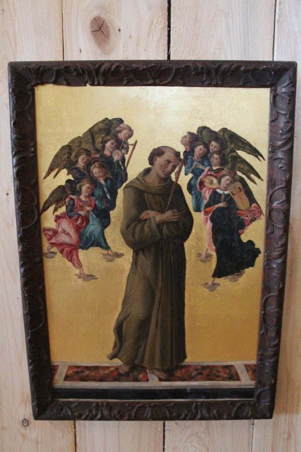 Painting Of Saint Francis Of Assisi With Angels By Sandro Botticelli