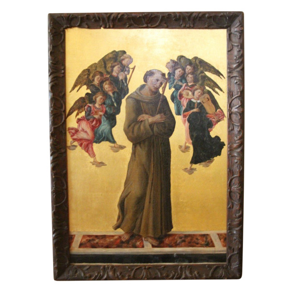 Painting Of Saint Francis Of Assisi With Angels By Sandro Botticelli