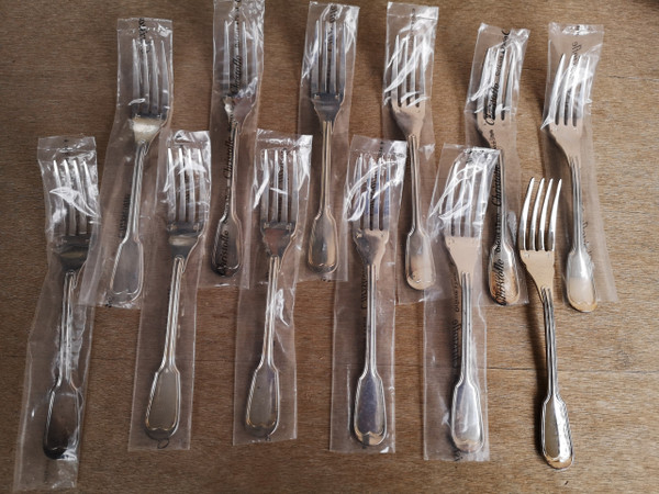 12 individual fish cutlery Chinon model Christofle silverware