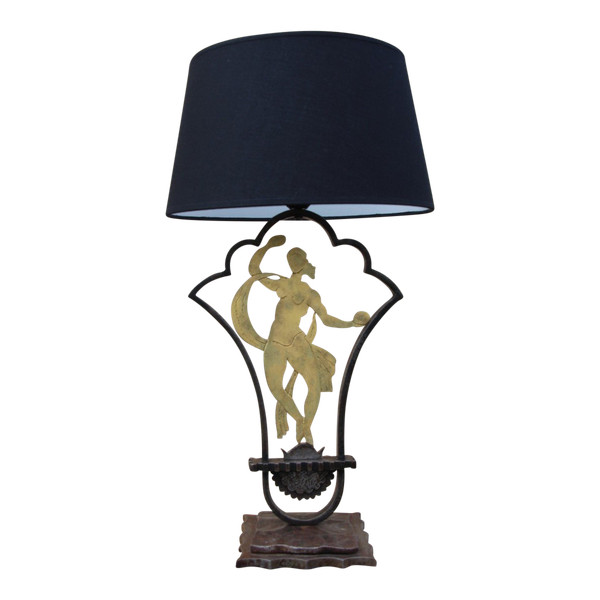 Lampe von Edgar Brandt aus Art-Deco-Schmiedeeisen