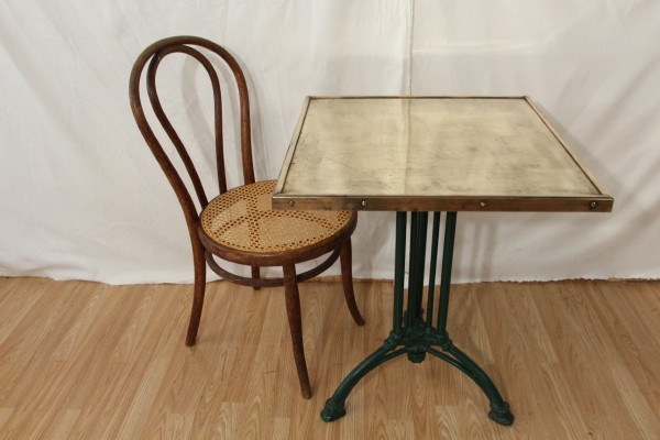 Early 20th Century Bistro Table, Brass Top