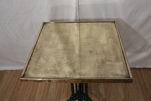 Early 20th Century Bistro Table, Brass Top