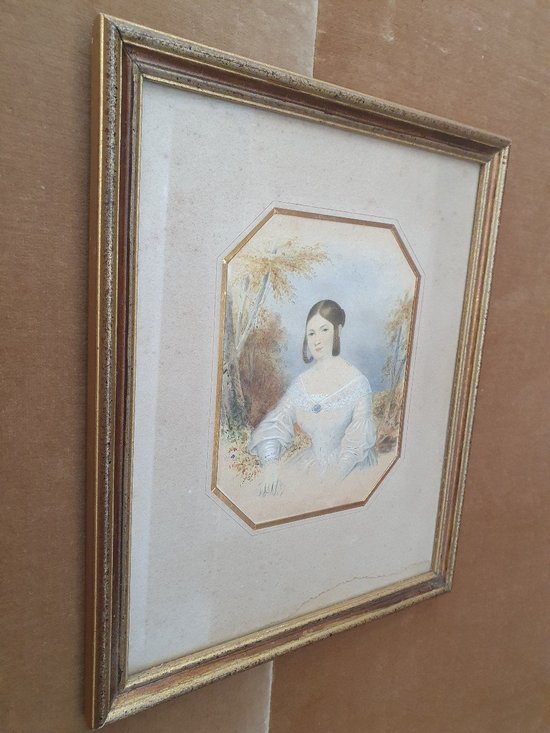 Portrait De Jeune Fille , Watercolor, 1842.