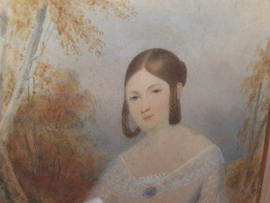 Portrait De Jeune Fille , Watercolor, 1842.