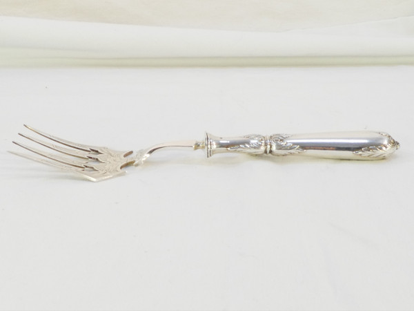 Solid SILVER fish service cutlery 19 eme Victor BOIVIN ( son)