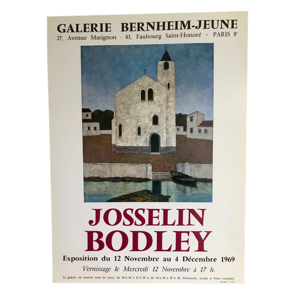 Poster Josselin Bodley Galerie Bernheim-Jeune Parigi 1969