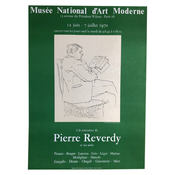 Poster Picasso, Pierre Reverdy et ses amis Musée national d'art moderne Paris 1970