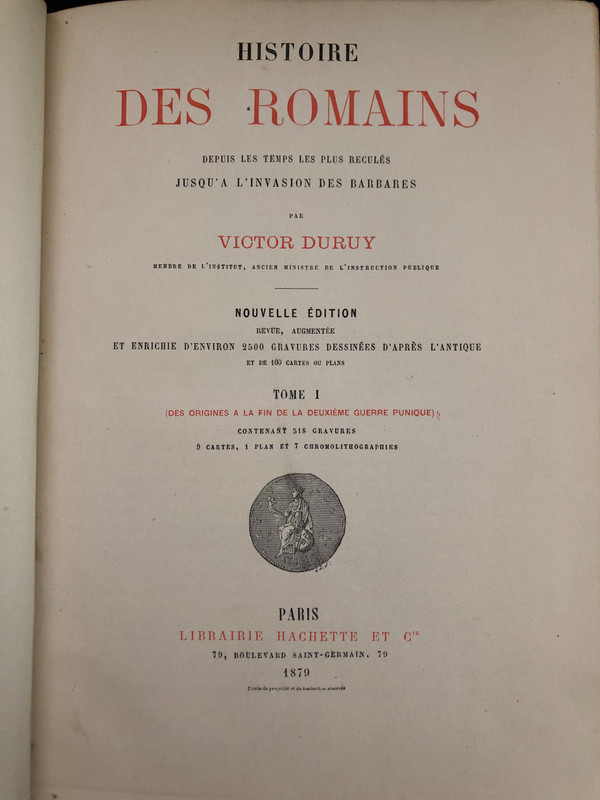 Histoire des Romains by Victor Duruy Paris Hachette 1879 7 volumes