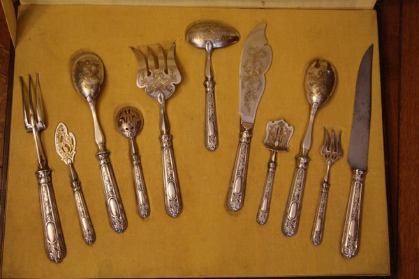 Large Serving Set In Sterling Silver