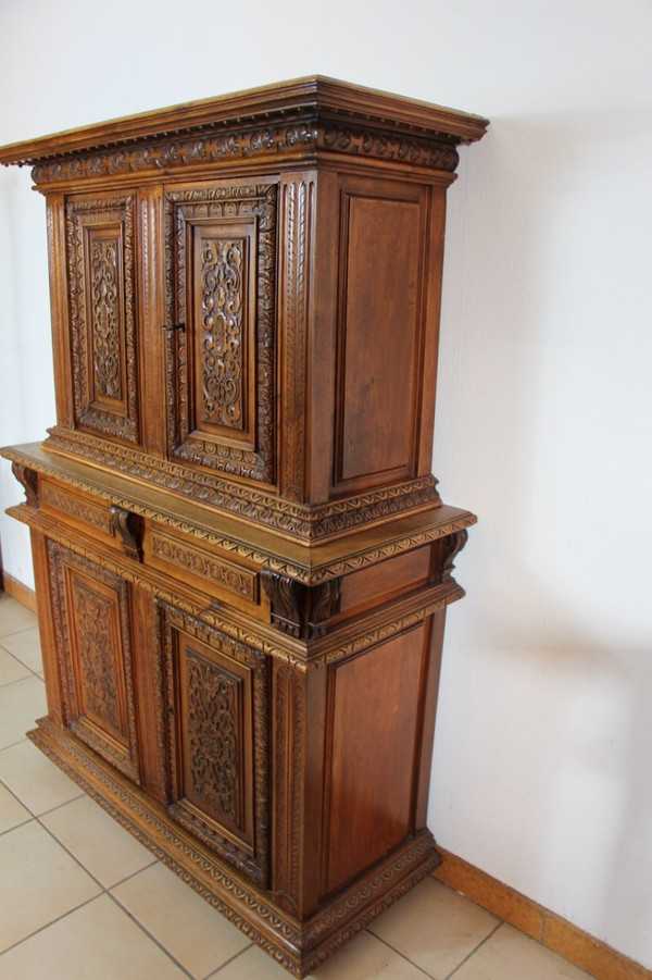 Kleines Doppel-Sideboard im Renaissance-Stil, 149 cm hoch