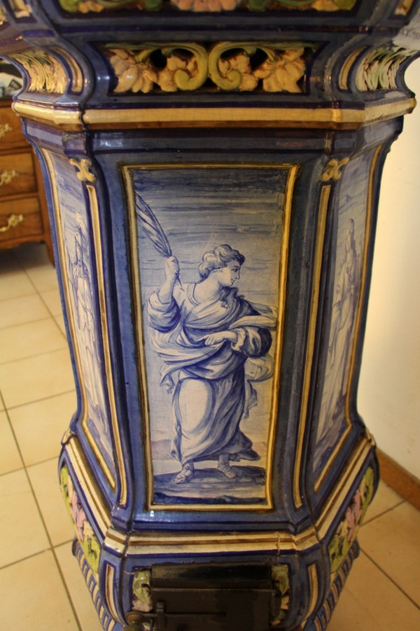 Stove In Toul-bellevue Earthenware, Decor By Auguste Majorelle