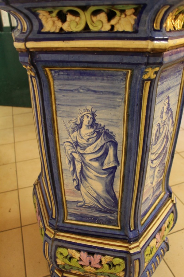 Stove In Toul-bellevue Earthenware, Decor By Auguste Majorelle