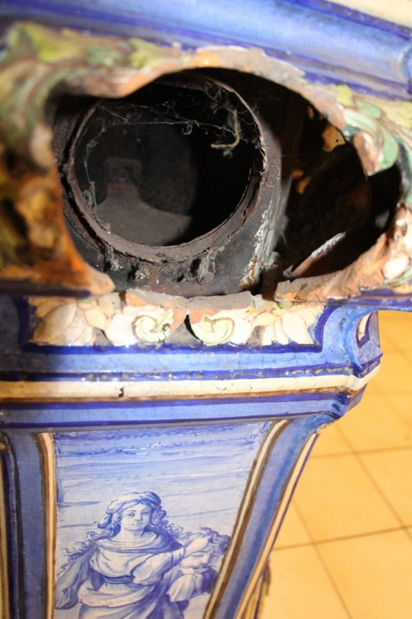 Stove In Toul-bellevue Earthenware, Decor By Auguste Majorelle