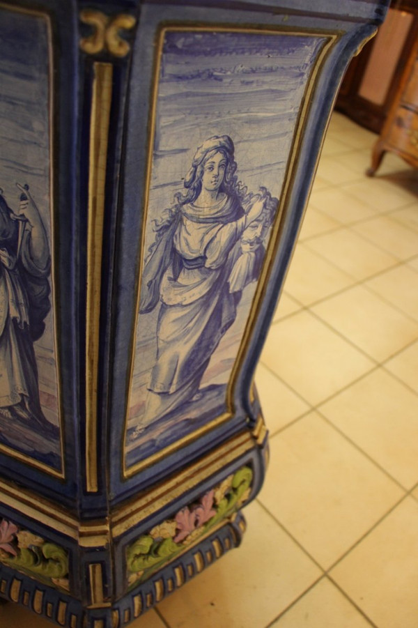 Stove In Toul-bellevue Earthenware, Decor By Auguste Majorelle