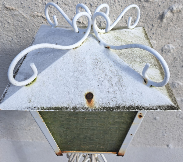 Lampadaire en fer forgé année 70 pour salon de jardin extérieur