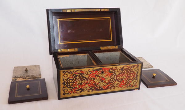 Vervelle Aîné: Boulle marquetry tea caddy, 19th century circa 1840 - 1850