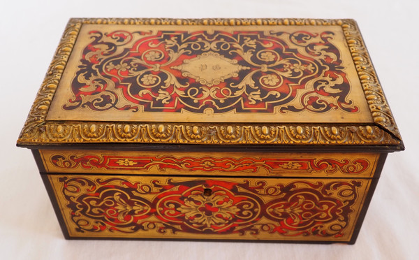 Vervelle Aîné: Boulle marquetry tea caddy, 19th century circa 1840 - 1850