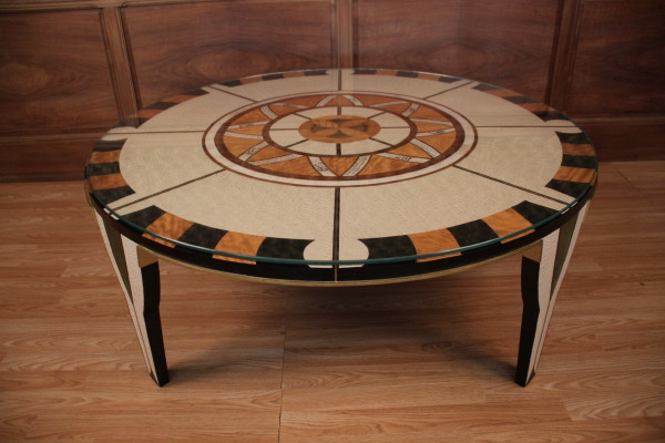 Circular Coffee Table In The Style Of Carlo Bugatti