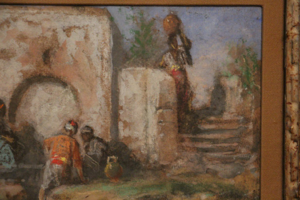 Orientalist pastel by Louis Tesson 19th century