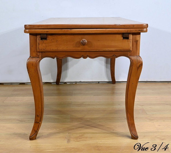 Farmhouse table with cherry wood leaves 10 to 16 place settings - 2nd Part XIXth century