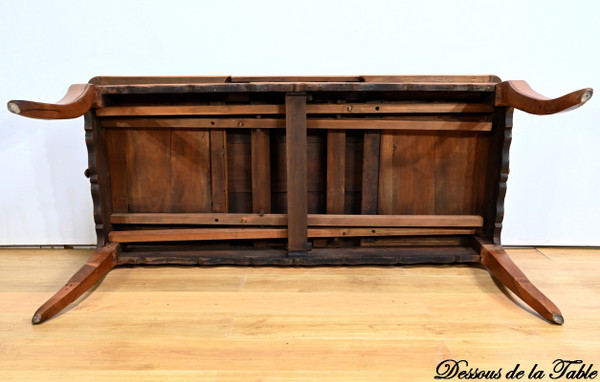 Farmhouse table with cherry wood leaves 10 to 16 place settings - 2nd Part XIXth century