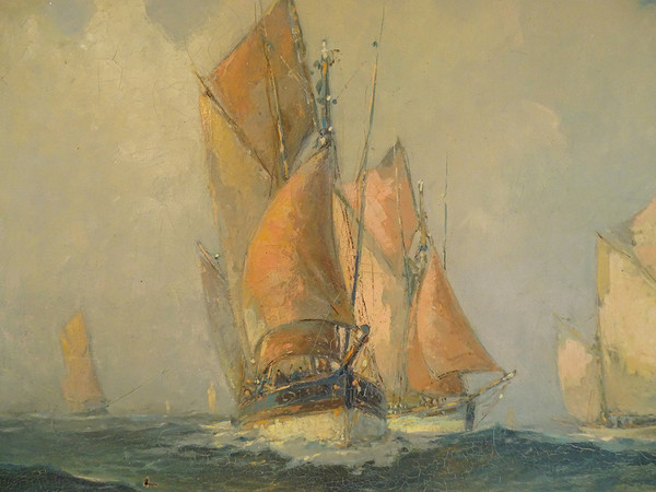 HST Tableau Marine Robert Laroche Départ Thoniers Concarneau Bretagne XXè