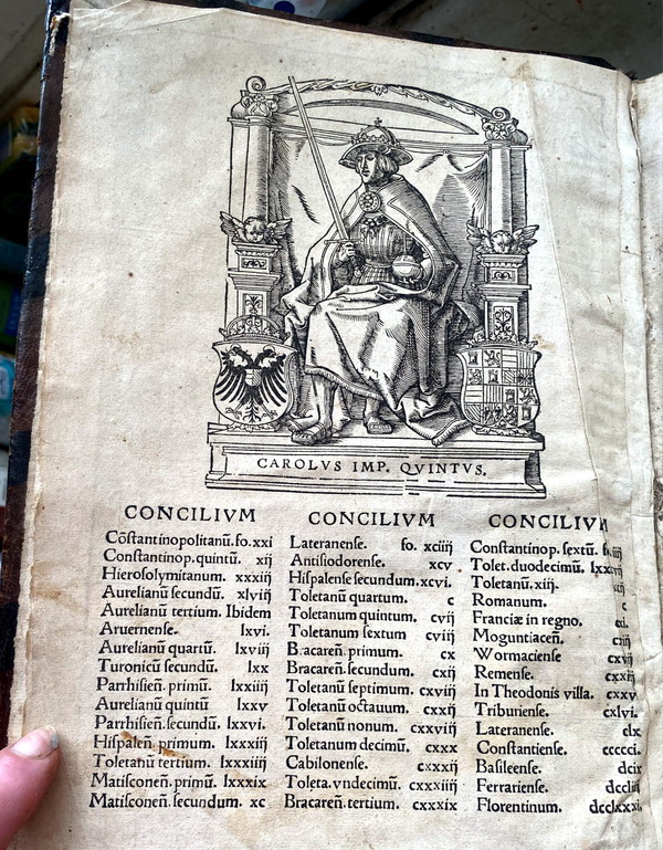 RARO e importante LIBRO DI PERIODO RINASCIMENTALE di grandi dimensioni "CONCILE GENERALE" Stampato a Colonia nel 1538