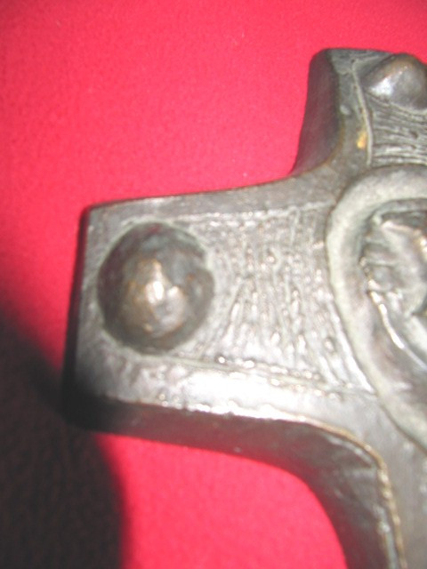 Bronze Easter cross with sheep in center medallion early 20th century