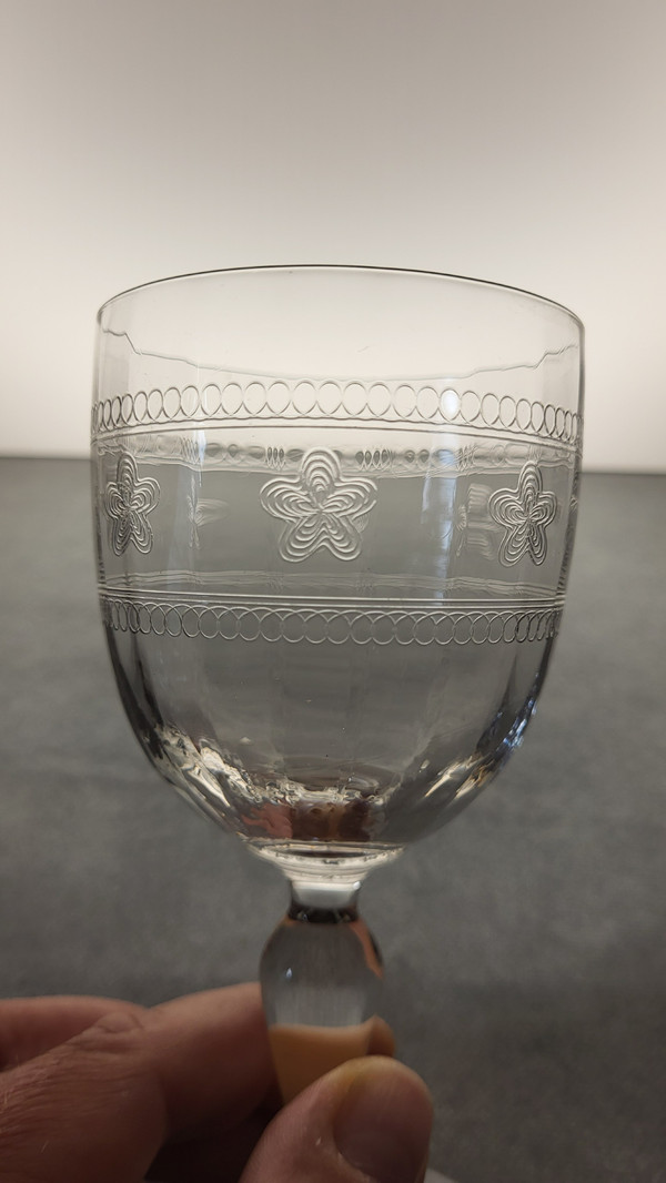 Set de 9 verres à eau / vin Fin XIXème - Déb. XXème