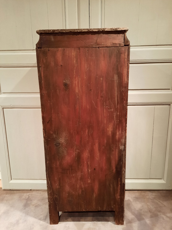 Louis XVI period marquetry weekly cabinet.