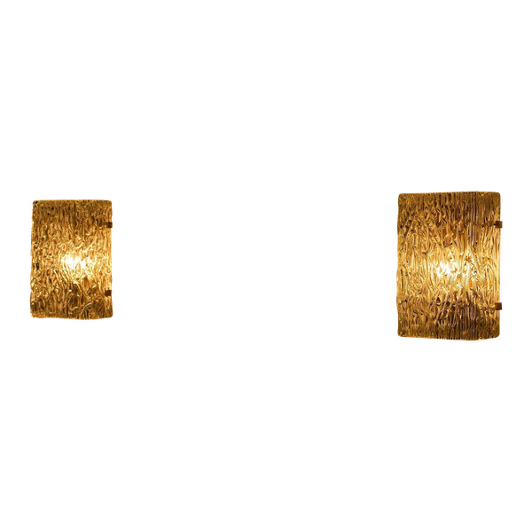 Pair of "Ice Glass" wall sconces, Kalmar.