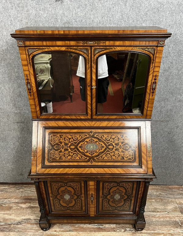 Lemarchand-Lemoine: Magnificent scriban cabinet stamped Napoleon III period