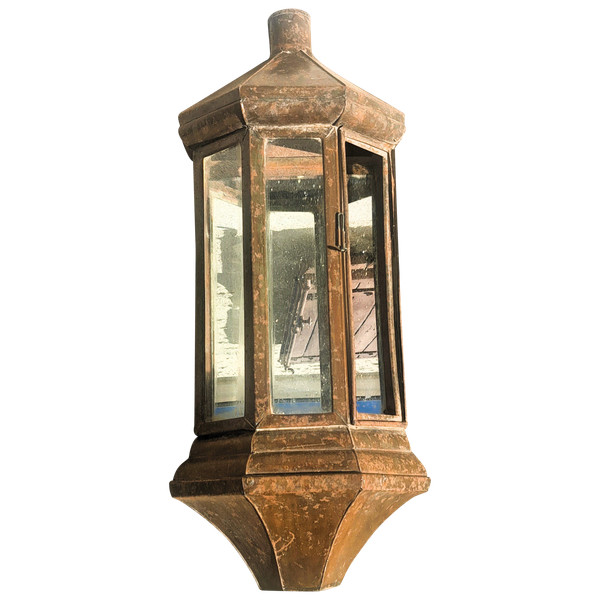 Antique wall-mounted lantern, mid-20th century