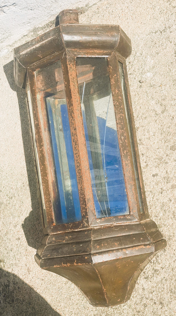 Antique wall-mounted lantern, mid-20th century