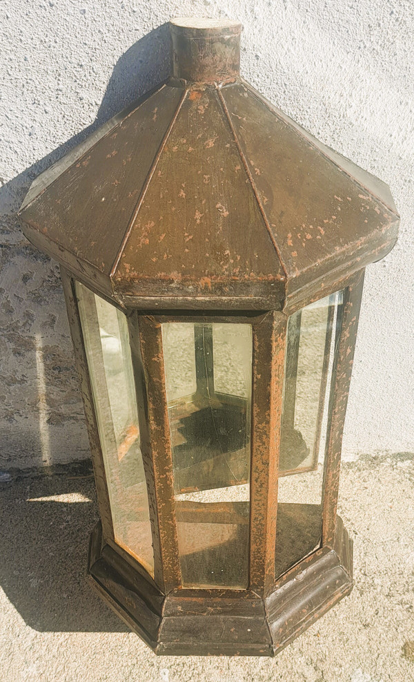 Antique wall-mounted lantern, mid-20th century