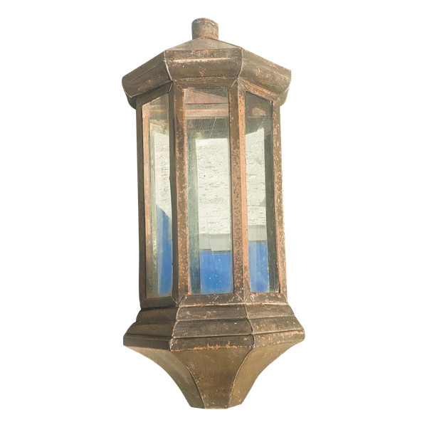 Antique wall-mounted lantern, mid-20th century