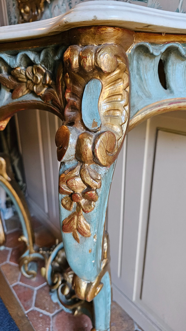 Pair of Louis XV style consoles, Napoleon III period.