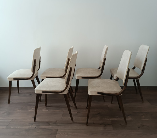 Série de 6 chaises design 1960