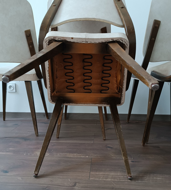 Série de 6 chaises design 1960