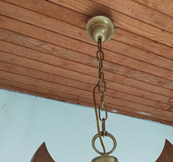 Lampadario italiano vintage con 3 globi