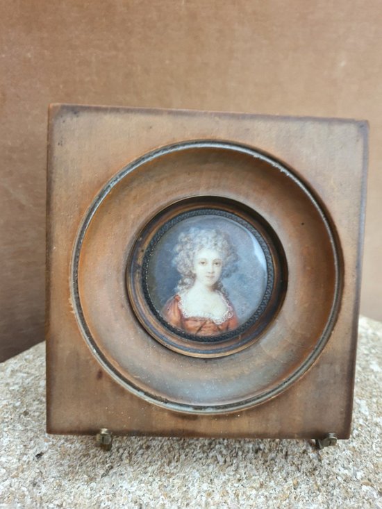 Portrait Of A Woman, Miniature On Ivory, 19th Century.