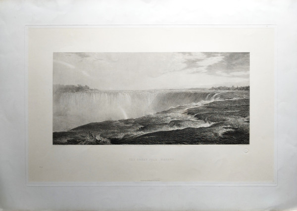 Niagara Falls Engraving Etching 19th C Old Print