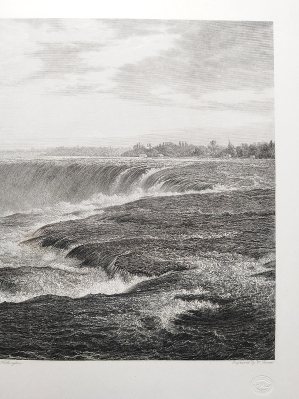 Niagara Falls Engraving Etching 19th C Old Print