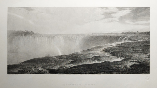 Niagara Falls Engraving Etching 19th C Old Print