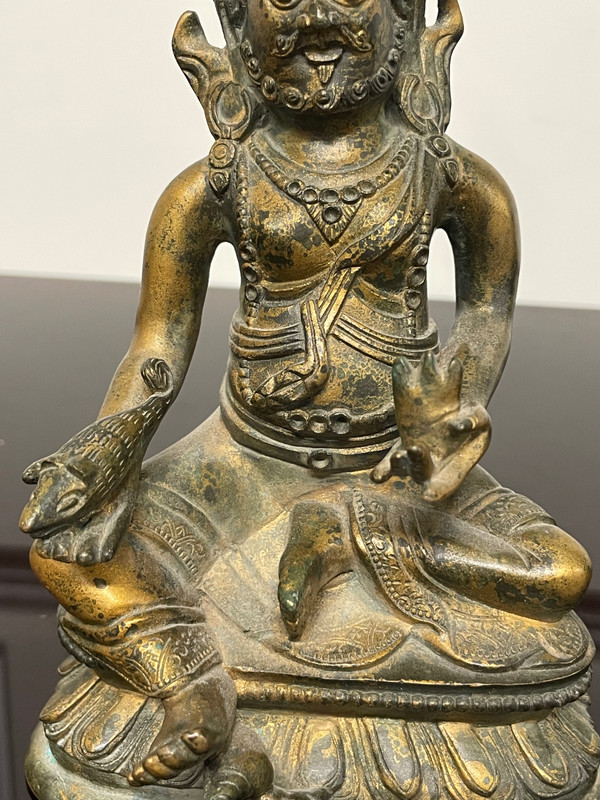 Statuette Kubera en bronze doré Tibet Ou Népal 19ème