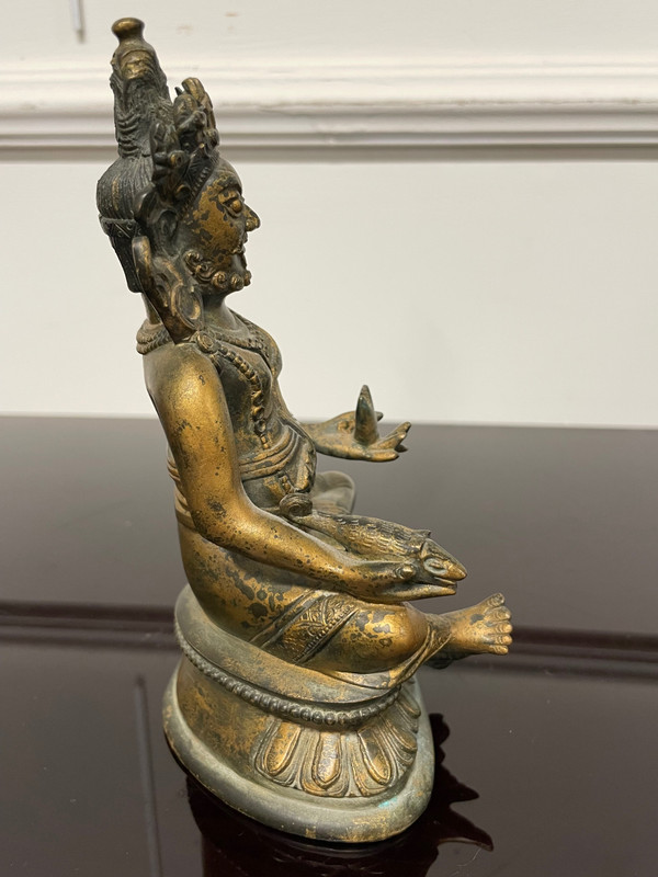 Statuette Kubera en bronze doré Tibet Ou Népal 19ème