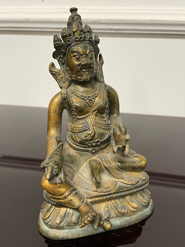 Statuette Kubera en bronze doré Tibet Ou Népal 19ème