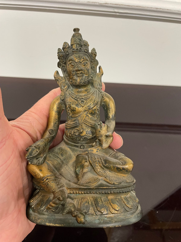 Statuette Kubera en bronze doré Tibet Ou Népal 19ème